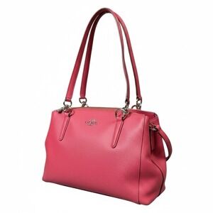 Coach Mini Christie Carryall Purse Bag Crossgrain Leather F57520 Pink Berry